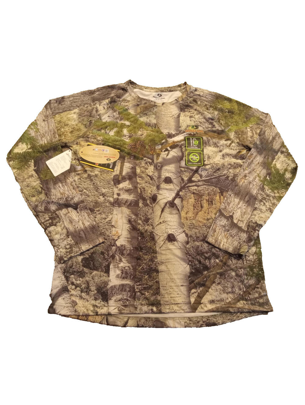 Mossy Oak Camo Shirt Mens Medium M Long Sleeve Hunting Camouflage Lightweight NW